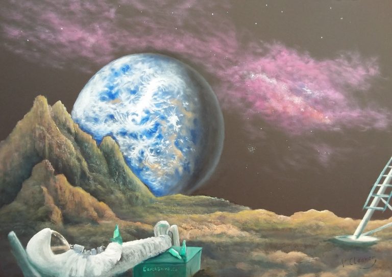 Space painting by Worcester artist Peter Cleaver