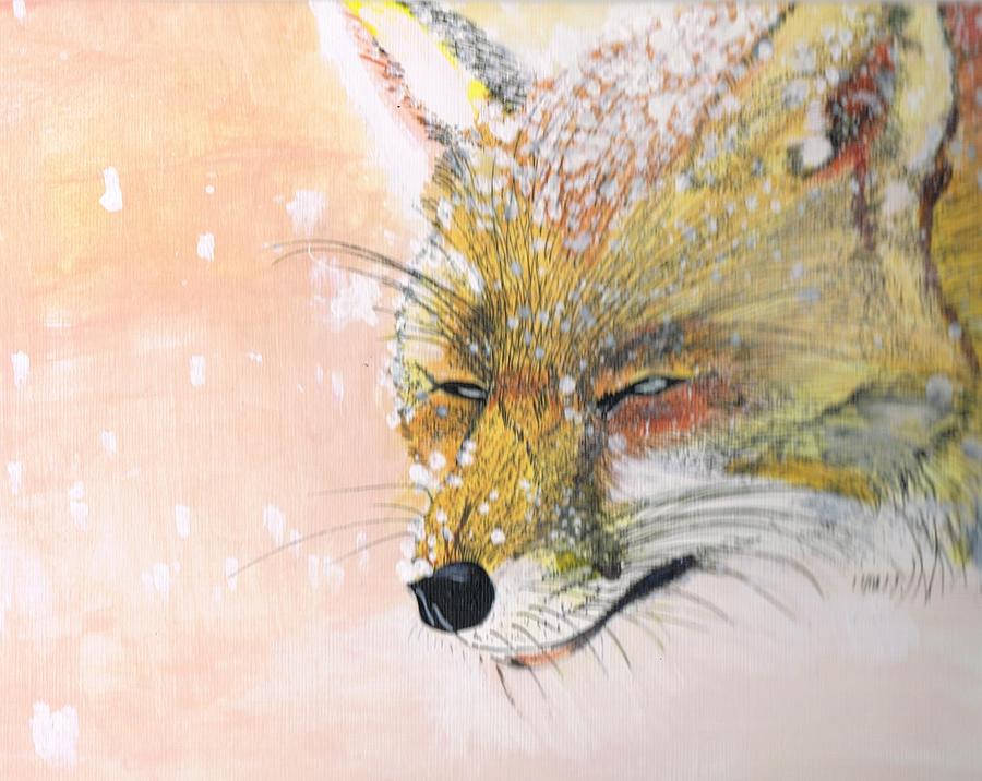 fox painting for sale by Worcester artist Errol Dyer